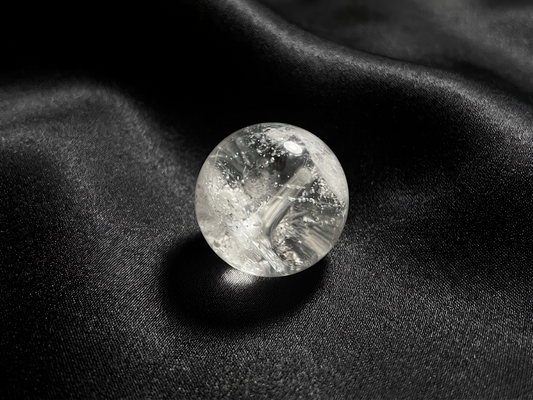 Natural Clear Quartz bracelet showing inclusions and inner texture