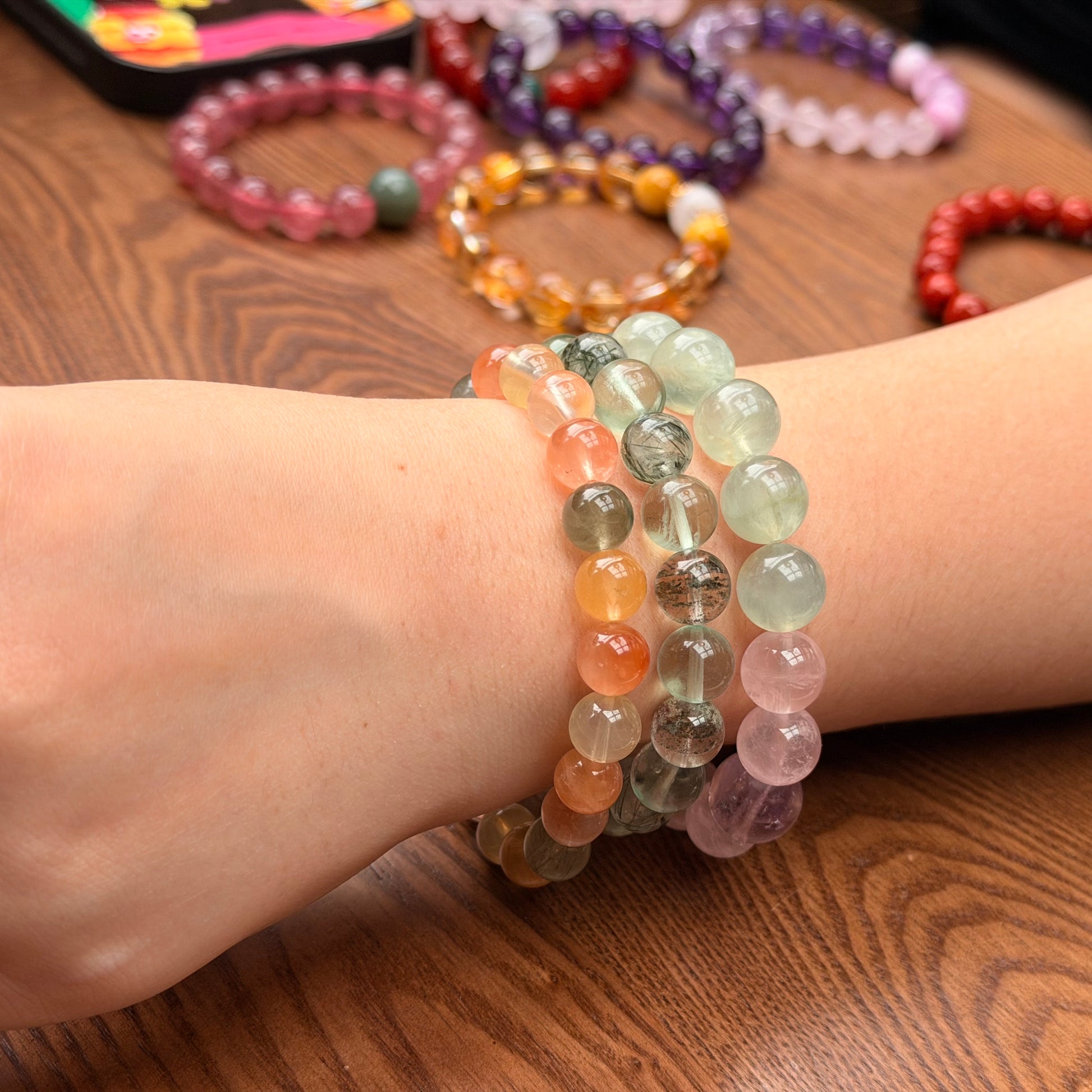 Infinite Cosmos Crystal Bracelet — Close-up Detail | Auric Healing