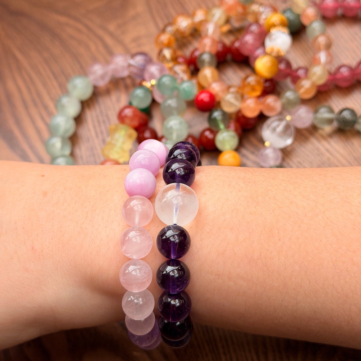 Violet Zenith Crystal Bracelet — Close-up Detail | Auric Healing