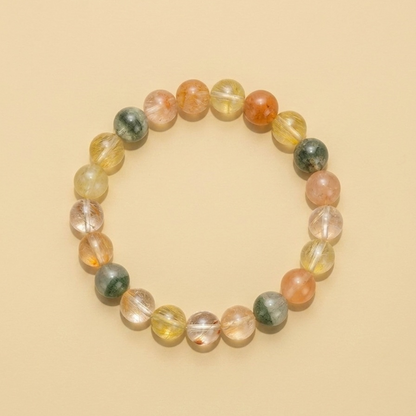 Infinite Cosmos — Natural Multi-Colour Rutilated Quartz Bracelet for Sleep & Relaxation | Auric Healing